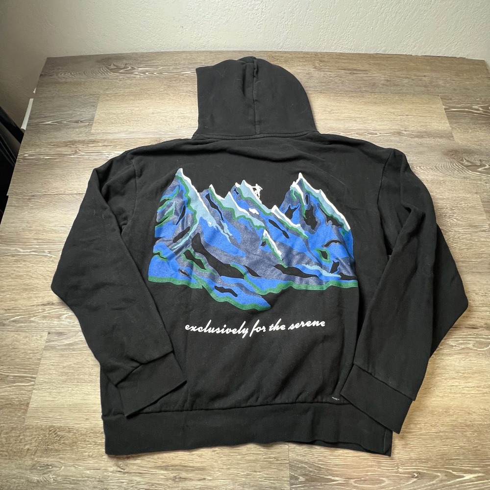 Independent Trading Co Hoodie Mens XL Black Real Relaxed Mountain Graphic Street